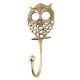 Golden Owl Wall Brass Decorative Hook